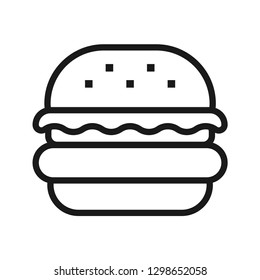 Hamburger, simple line icon. Minimal style. Isolate on white background. Vector.