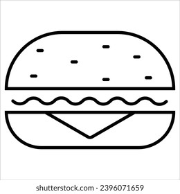 Hamburger, Simple Party-Related Vector Line Icon
