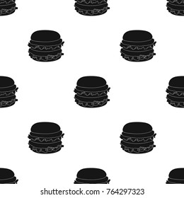 Hamburger, single icon in black style.Hamburger vector symbol stock illustration web.