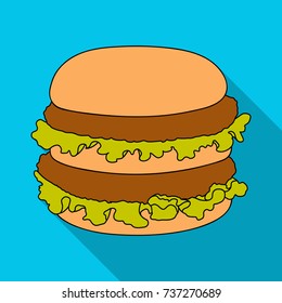 Hamburger, single icon in flat style.Hamburger vector symbol stock illustration web.