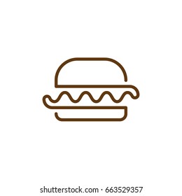 Hamburger single line icon, outline vector sign, linear style pictogram. Symbol, logo illustration. Editable stroke