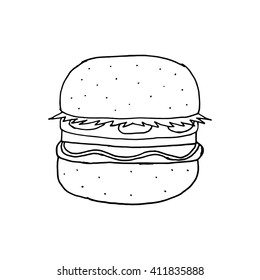 Hamburger. Sketchy Doodle