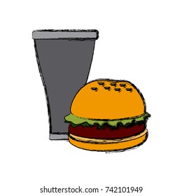 hamburger and soda