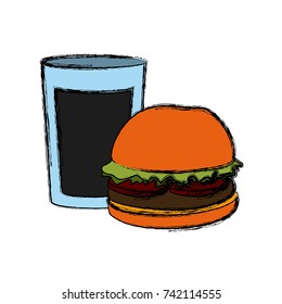hamburger and soda