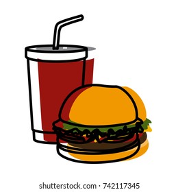 hamburger and soda