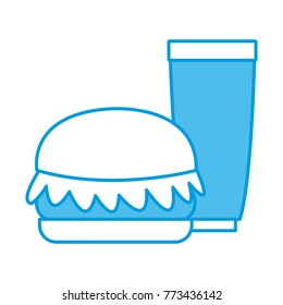 Hamburger with soda