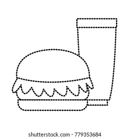 Hamburger with soda