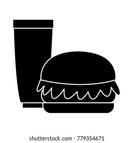Hamburger with soda
