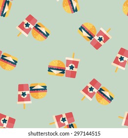 hamburger and soda flat icon,eps10 seamless pattern background