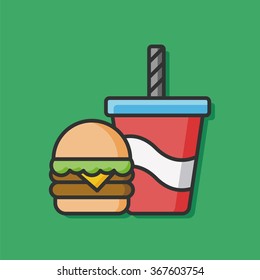 hamburger and soda icon