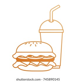 hamburger with soda icon