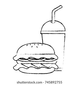 hamburger with soda icon