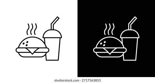 Ícone de refrigerante Hamburger ícone vetorial linear. Linhas de traçado editáveis.