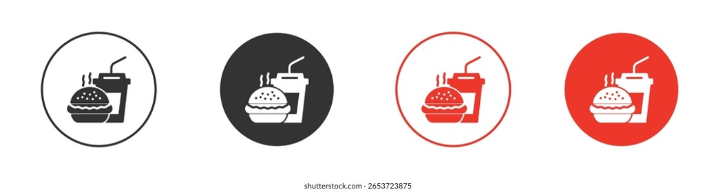 Ícone de refrigerante de hambúrguer para logotipo, símbolo de sinal de vetor para design