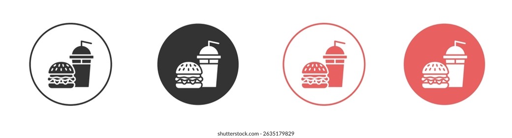 Hamburger soda icon vector design template simple and clean style