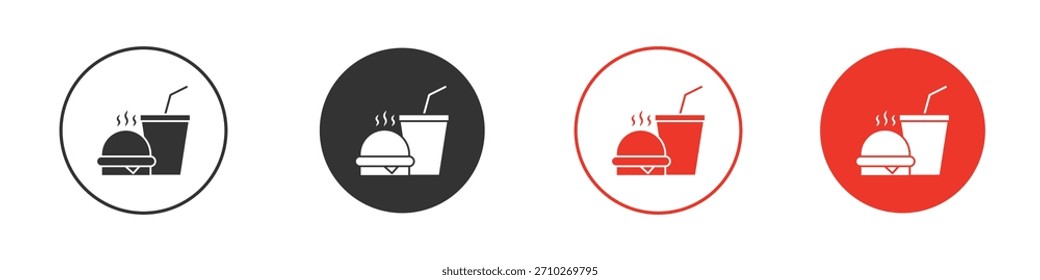 Hamburger-Limonade-Symbol. Webvektordesign