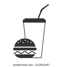 hamburger and soda icons isolated on white background. vector illustration