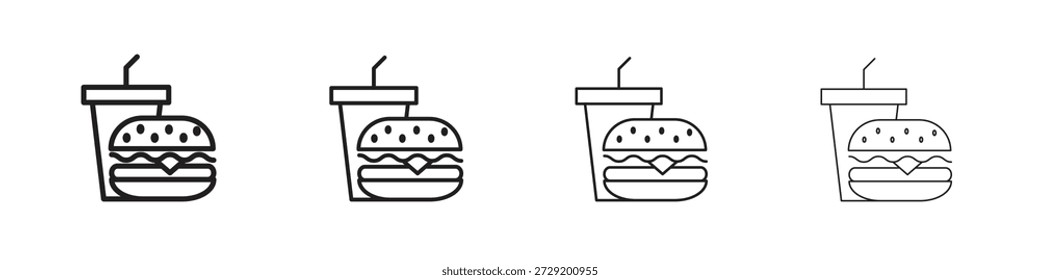 Hamburger soda icons Vector Logo Template Illustration Designs. Vector EPS 10.