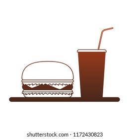 Hamburger and soda orange lines