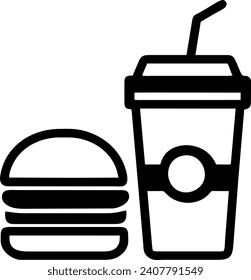 Hamburger and soft drink cup