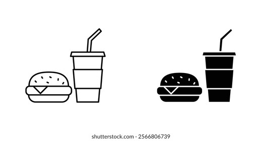 Hamburger and soft drink cup icons pack for apps and web UI designs