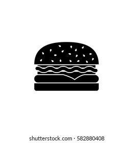 Hamburger solid icon, food & drink elements, fast food sign, a filled pattern on a white background, eps 10.