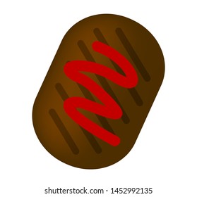 Hamburger steak flat vector illustration