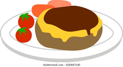 Hamburger steak
This is a vector illustration.