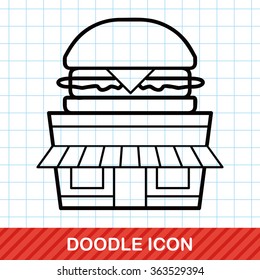 hamburger store doodle