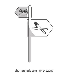 hamburger street sign  fast food related icon image vector illustration design 