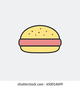 Hamburger symbol concept. Flat and isolated vector eps illustration icon with minimal and modern design.