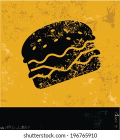 Hamburger symbol,grunge vector