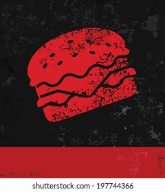 Hamburger symbol,grunge vector