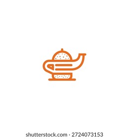 Hamburger teapot logo design concept.