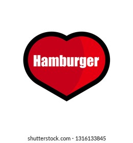 hamburger text and heart