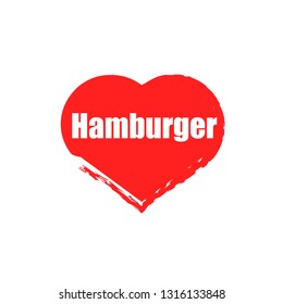 hamburger text and heart