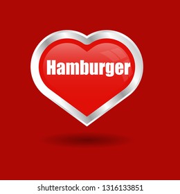 hamburger text and heart