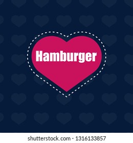 hamburger text and heart