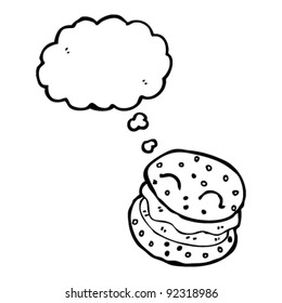hamburger with thought bubble cartoon