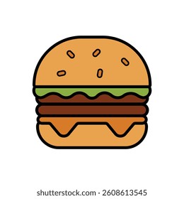 Hamburger with Toppings Illustration Vector
