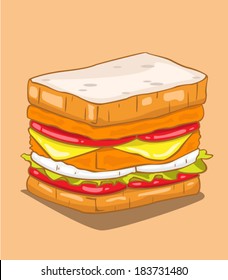 Hamburger. Vector.