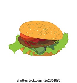 Hamburger. Vector 