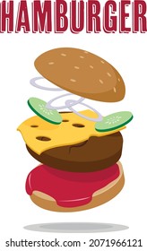 Hamburger - Vector Burger Design with Cheese