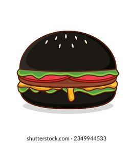 Hamburger Vektor. Hamburger Cartoon. Burger. Käseburger  