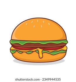 Hamburger vector. Hamburger cartoon. Burger. Cheese burger  