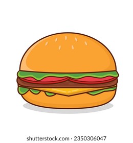 Hamburger vector. Hamburger cartoon. Burger. Cheese burger  