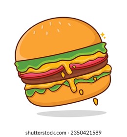 Hamburger vector. Hamburger cartoon. Burger. Cheese burger  