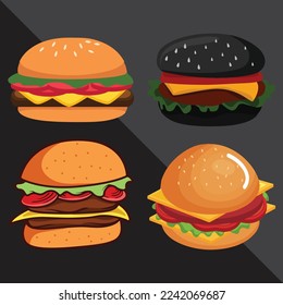 Hamburger vector cheese food with snack 