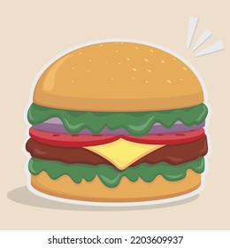 Hamburger vector design, hamburger on simple background, burger vector