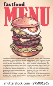 hamburger vector design template. fast food menu 